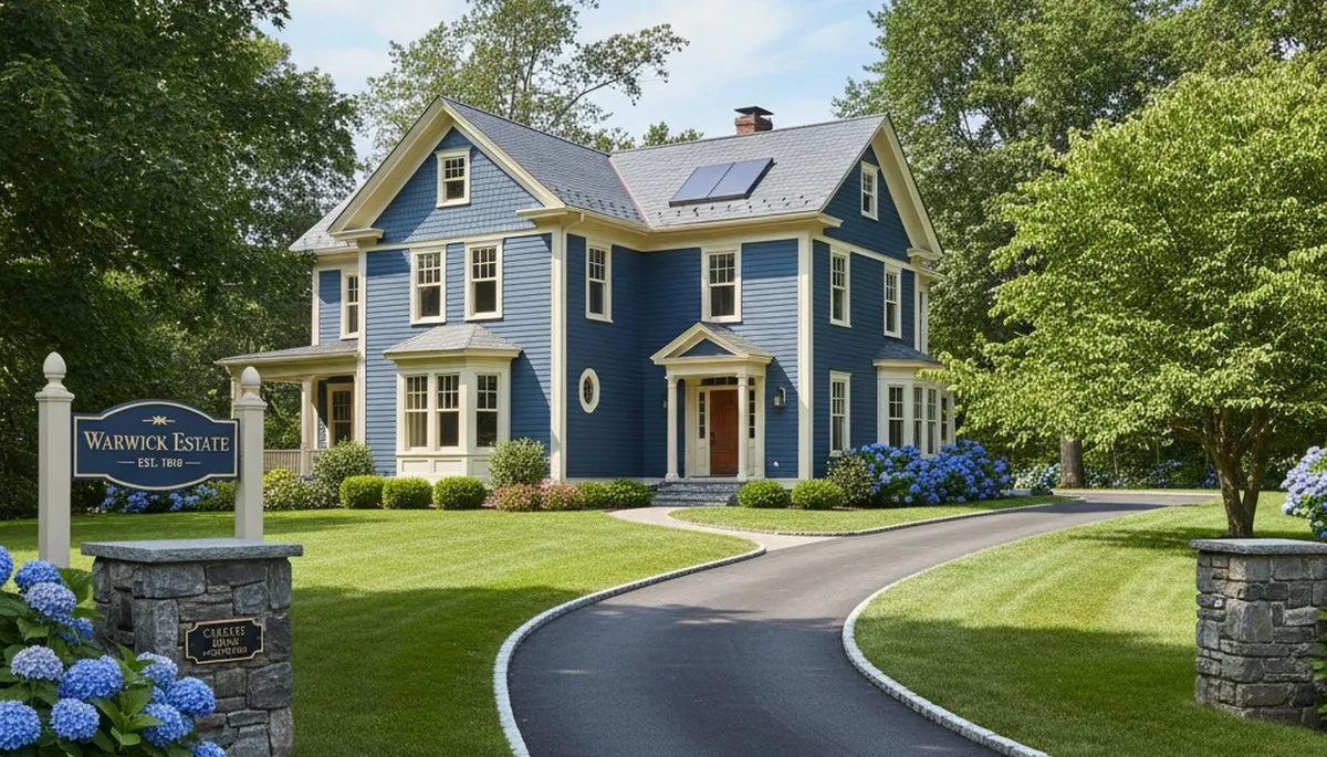 Freshly painted Warwick RI home exterior with smooth, durable finish by professional house painters