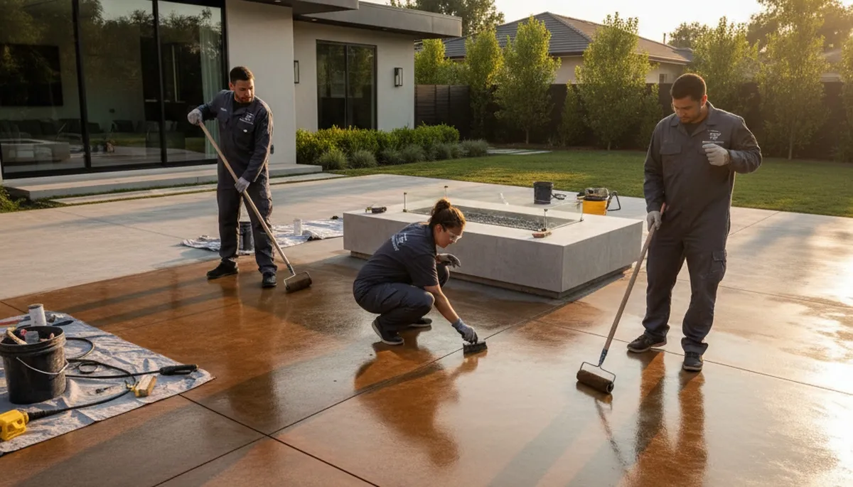 Professional concrete floor staining in Warwick, RI for durable, moisture-resistant finishes