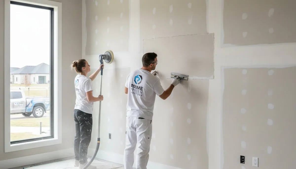 Professional drywall repair in Warwick RI restoring cracked or damaged walls for smooth paint-ready surfaces