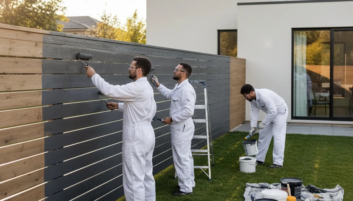 Professional fence painting in Warwick, RI by expert house painters protecting wood from coastal weather