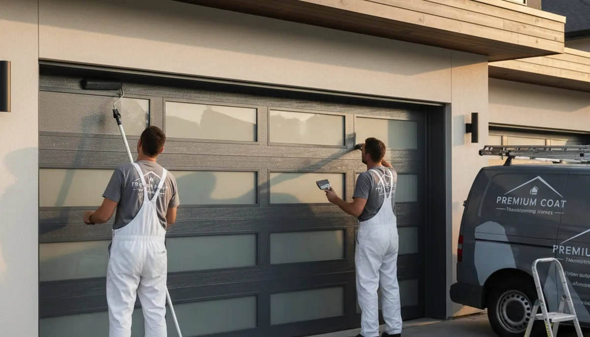 Professional garage door painting by house painters in Warwick, RI for durable coastal finishes