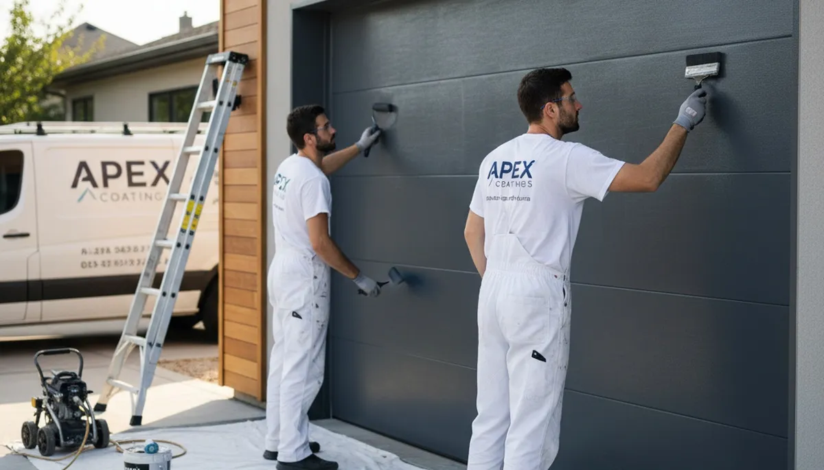 Professional garage door painting by house painters in Warwick, RI for durable coastal finishes