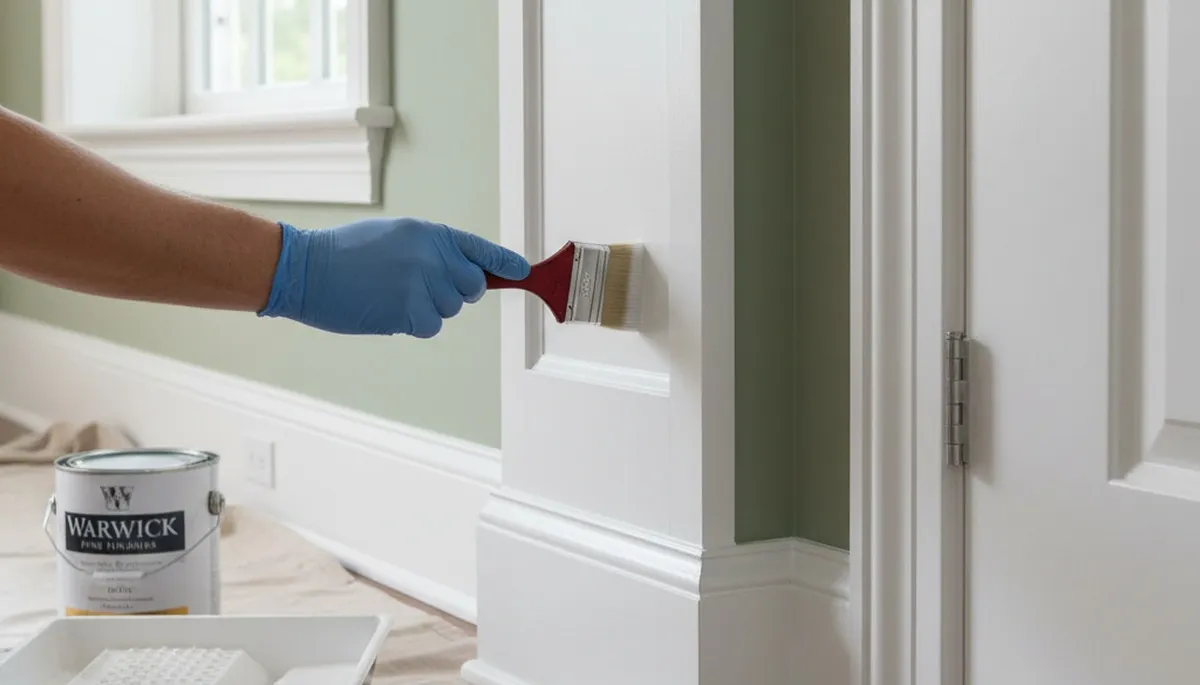 Professional interior trim painting with crisp edges enhancing Warwick RI home architectural details
