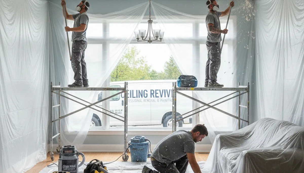 Professional popcorn ceiling removal and refinishing by house painters in Warwick, RI