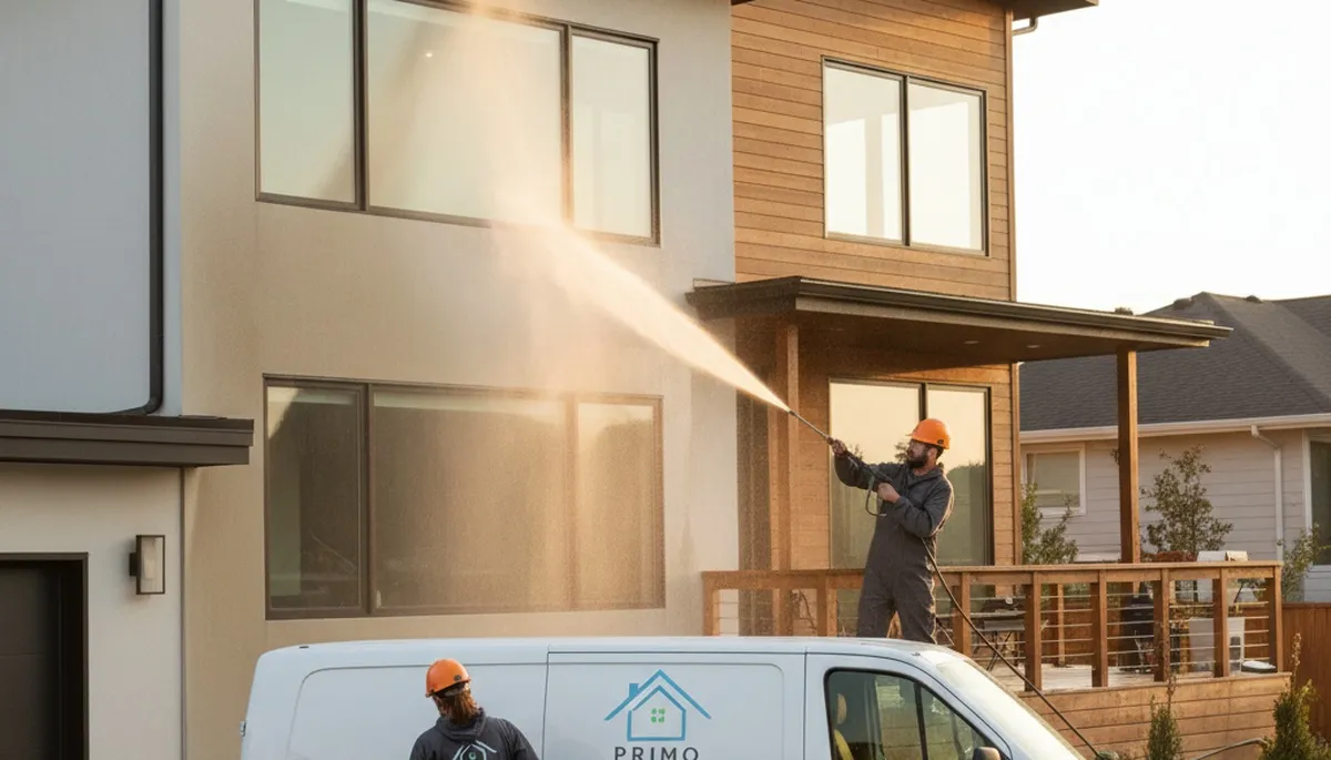 Professional pressure cleaning restoring home exterior in Warwick, RI