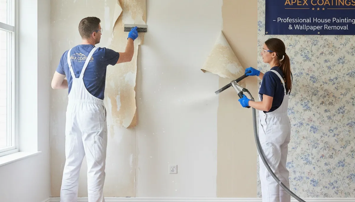 Professional wallpaper removal and wall prep by house painters in Warwick, RI